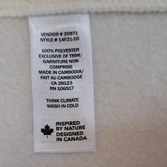 Women's Cream Embroidered Teddy Fleece Jacket - Picture 5 of 7